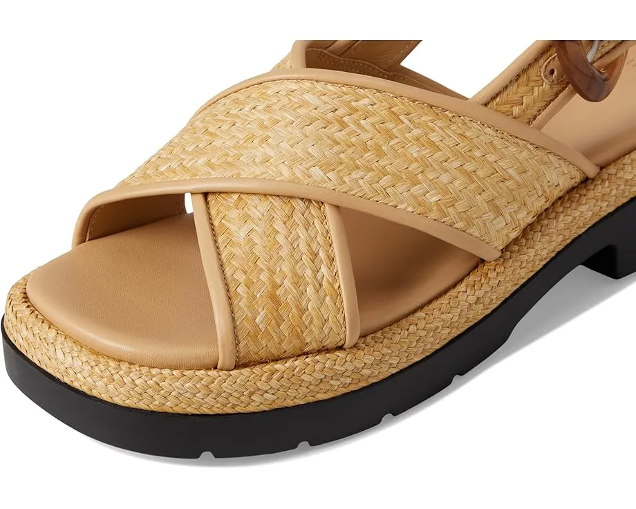Сандалии Vince Helena на платформе с перекрестными ремешками из рафии
