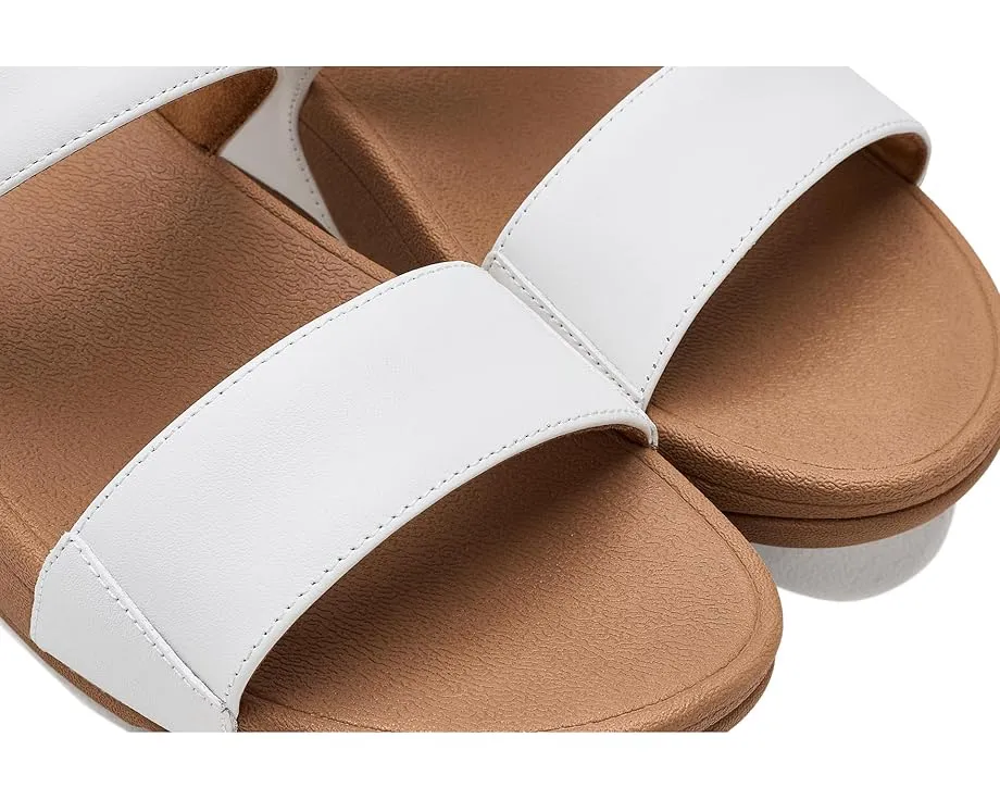 Сланцы FitFlop Lulu Leather с анатомической стелькой и клиновидным каблуком