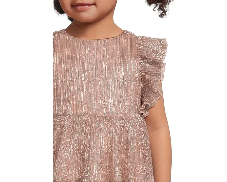 Платье для девочки Janie and Jack с плиссированной юбкой из люрекса и рукавами с рюшами