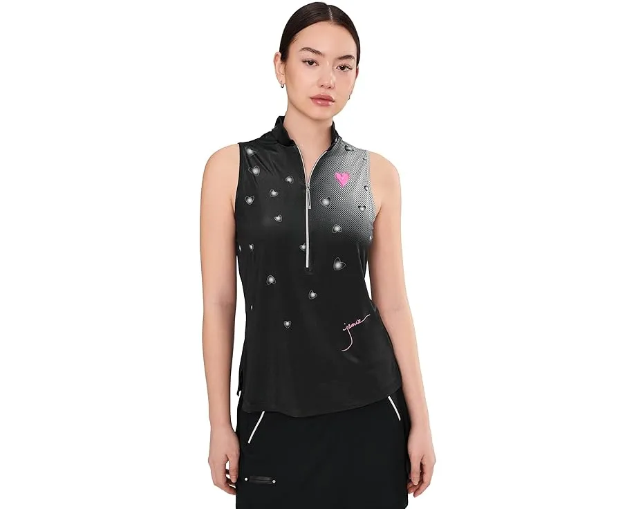 Топ Jamie Sadock без рукавов с молнией спереди Happy Heart в горошек