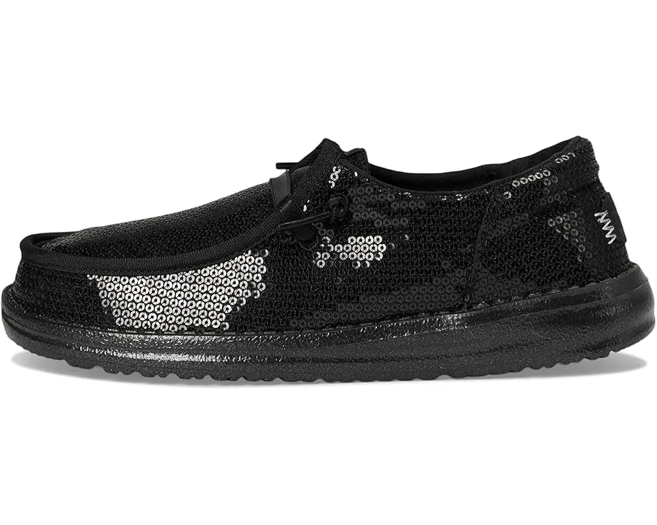 Детские слипоны Hey Dude Kids Wendy Funk Mono Sequin с пайетками и эластичными шнурками