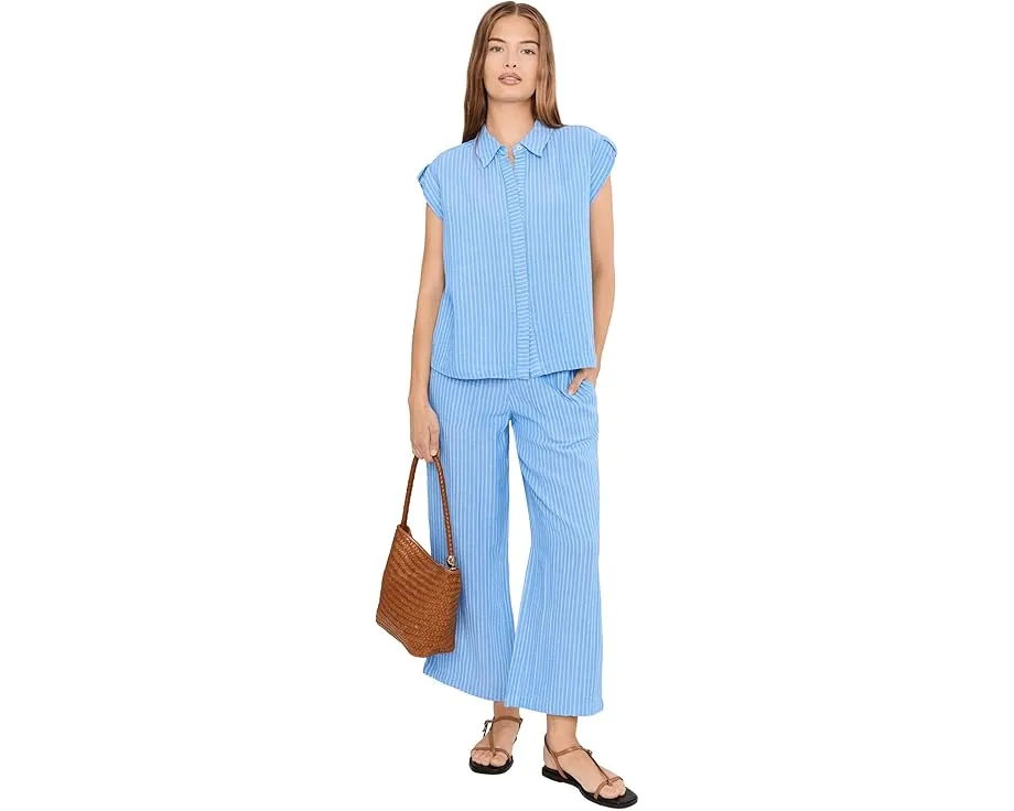 Полосатая рубашка Petite Striped Gauze Resort от NIC+ZOE из хлопка