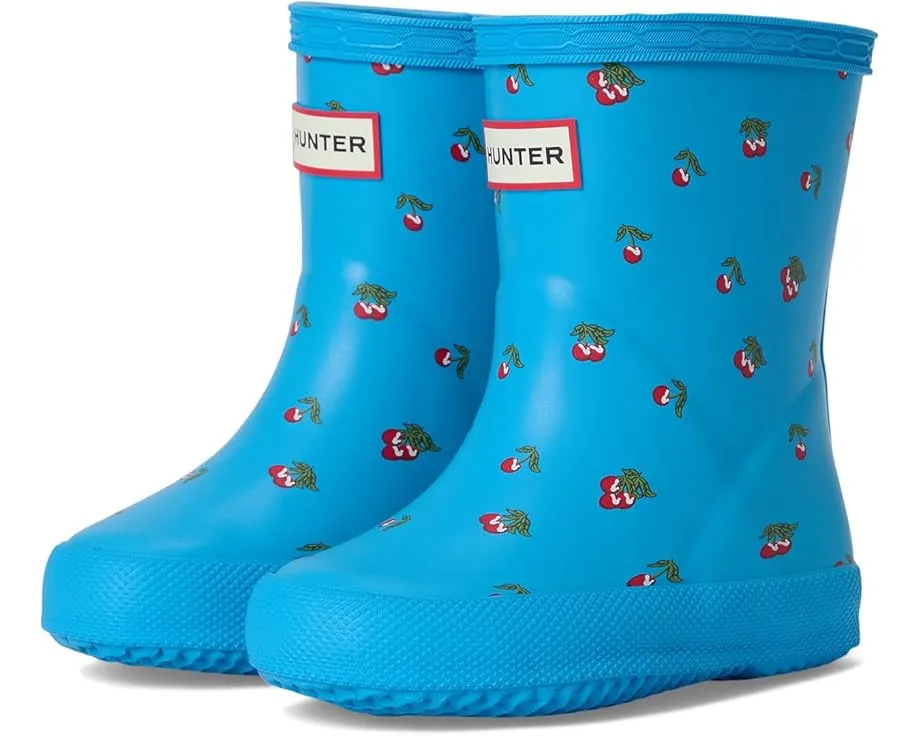 Hunter детские резиновые сапоги First Classic с блестящей полосатой расцветкой