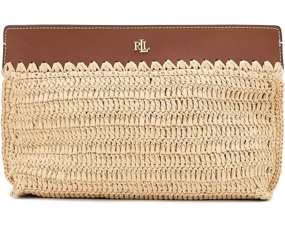 Большой клатч Lauren Ralph Lauren из вязаной соломки с кожаной отделкой