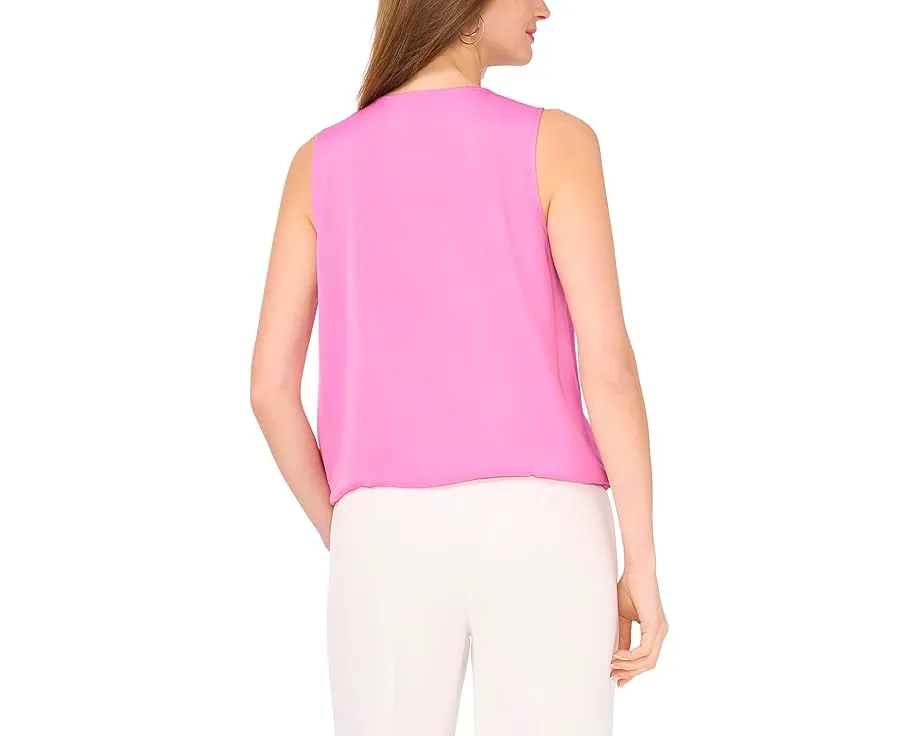 Блуза Vince Camuto Wrap Front без рукавов фиолетово-розового оттенка