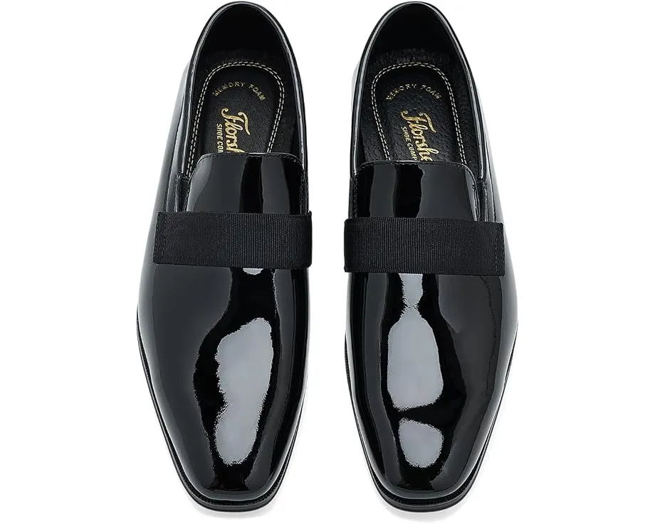 Florsheim Лоферы Tux Plain Toe Strap Slip-On в черном лаковом цвете