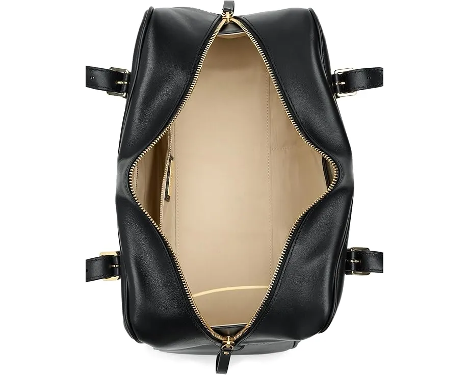 Большая сумка-сатчел Lauren Ralph Lauren из цельной кожи с молнией