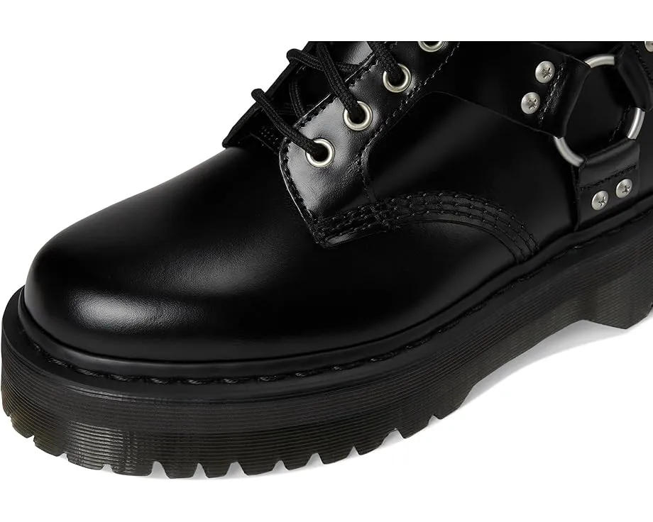 Ботинки Dr. Martens 1460 Quad Harness с 8 люверсами из глянцевой кожи и контрастной фурнитурой