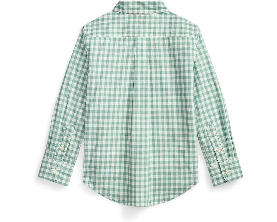 Рубашка Polo Ralph Lauren Kids в клетку из хлопкового поплина с вышитым пони