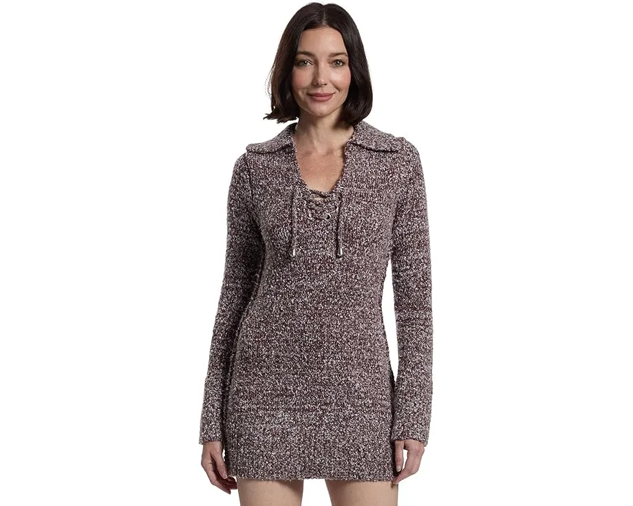 Мини-платье Milena от Free People с V-образным вырезом и шнуровкой