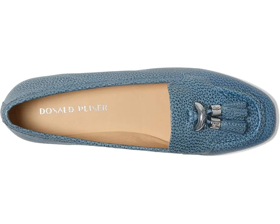 Лоферы Donald Pliner Loriel из чёрного лакированного кожи с декоративным кольцом и кисточкой