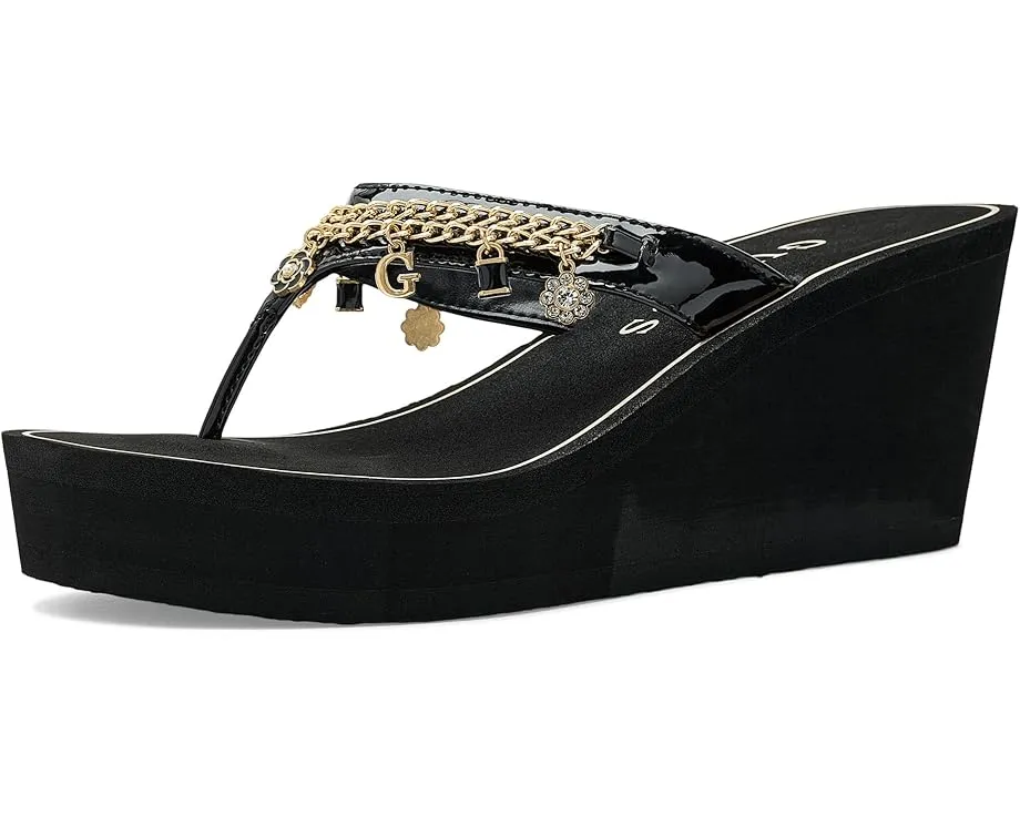 Сандалии GUESS Sutton с клиновидным каблуком и декоративными цепочками