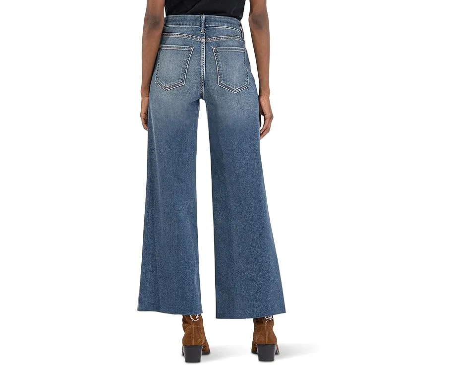 Джинсы KUT from the Kloth Meg завышенной посадки с широкими штанинами и необработанным краем