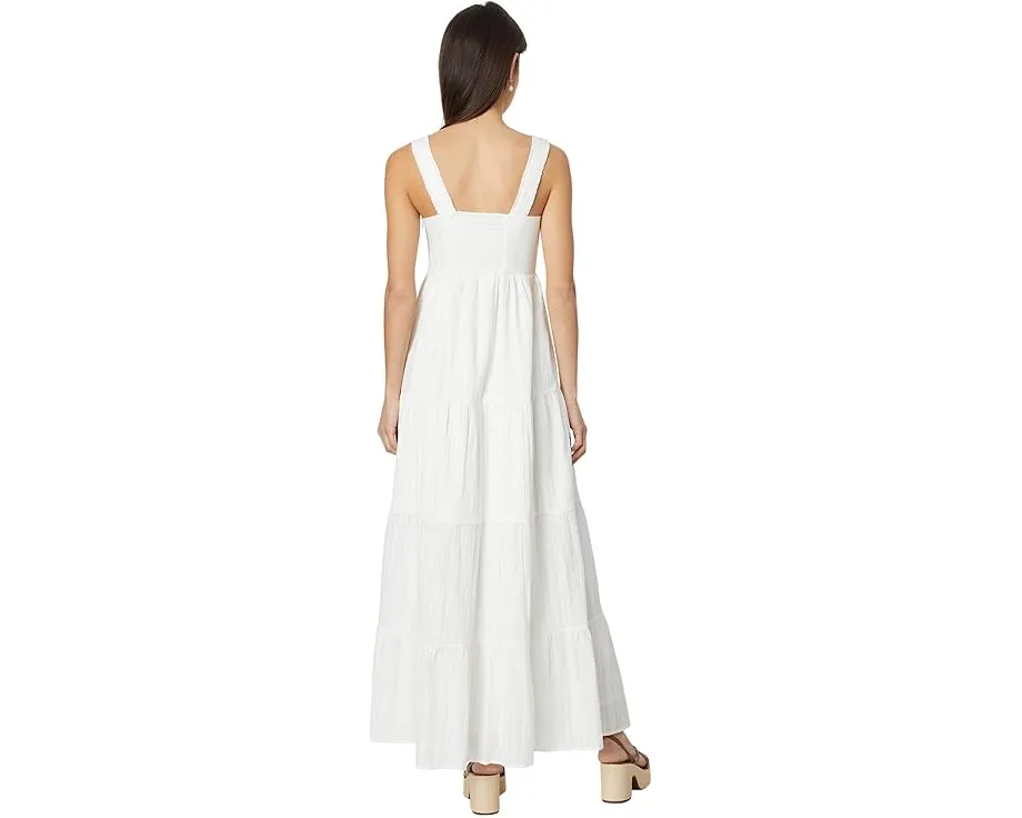 Платье Paige Ginseng с квадратным вырезом и ярусной юбкой из хлопка