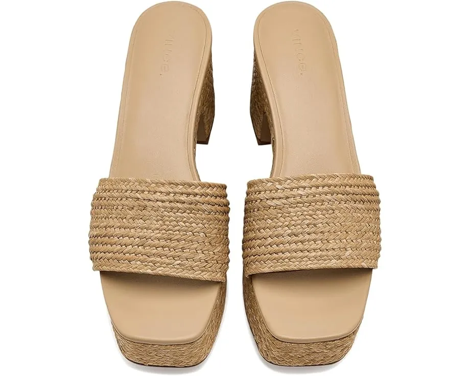 Сандалии Vince Clarita на платформе с плетением из рафии