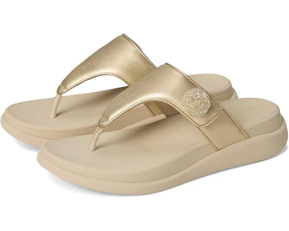 Сандалии FitFlop F-Mode Go Beadie-Button Adj. Flatform с бусинами и регулируемыми ремешками