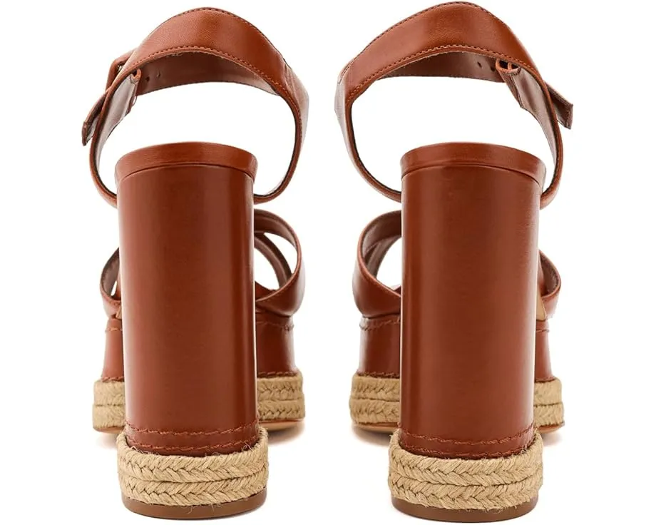 Босоножки Hilda Rope High Schutz на высокой платформе из металлизированной кожи и рафии