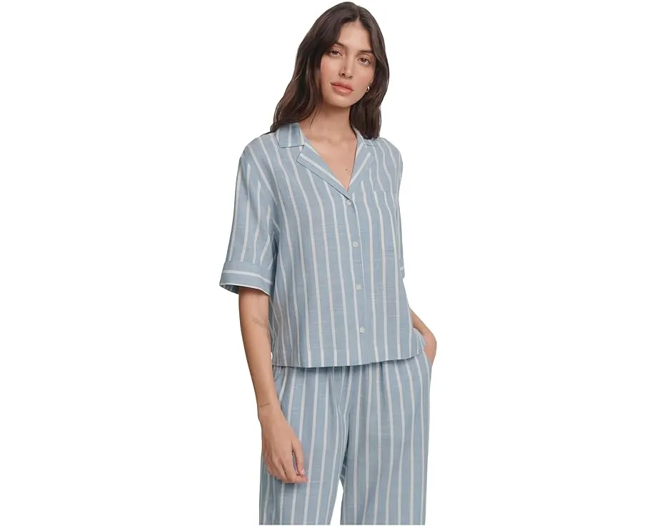 Пижамный комплект Eberjey Nautico с короткими рукавами и брюками свободного кроя