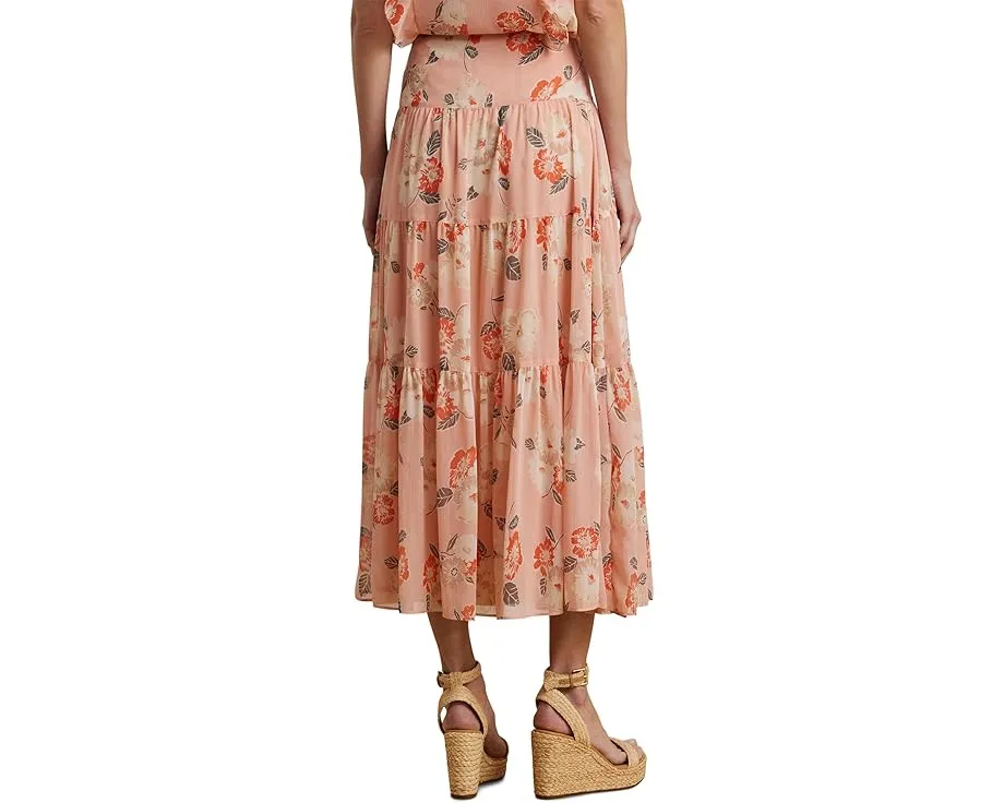Юбка миди Lauren Ralph Lauren с цветочным принтом и ярусами