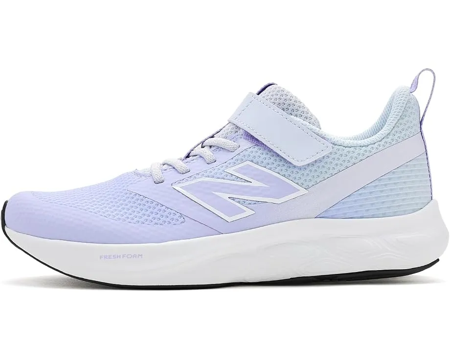 New Balance 625 детские кроссовки на липучках фиолетовые с дышащей сеткой