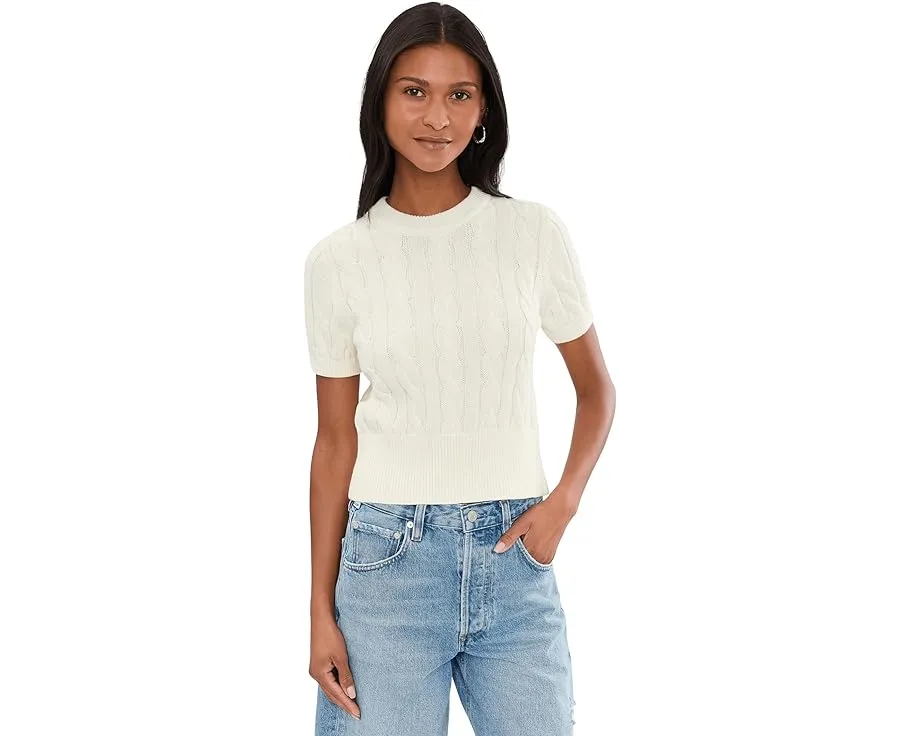 Свитер 525 america Sky Cable Crew Neck Pullover с рельефным узором и короткими рукавами