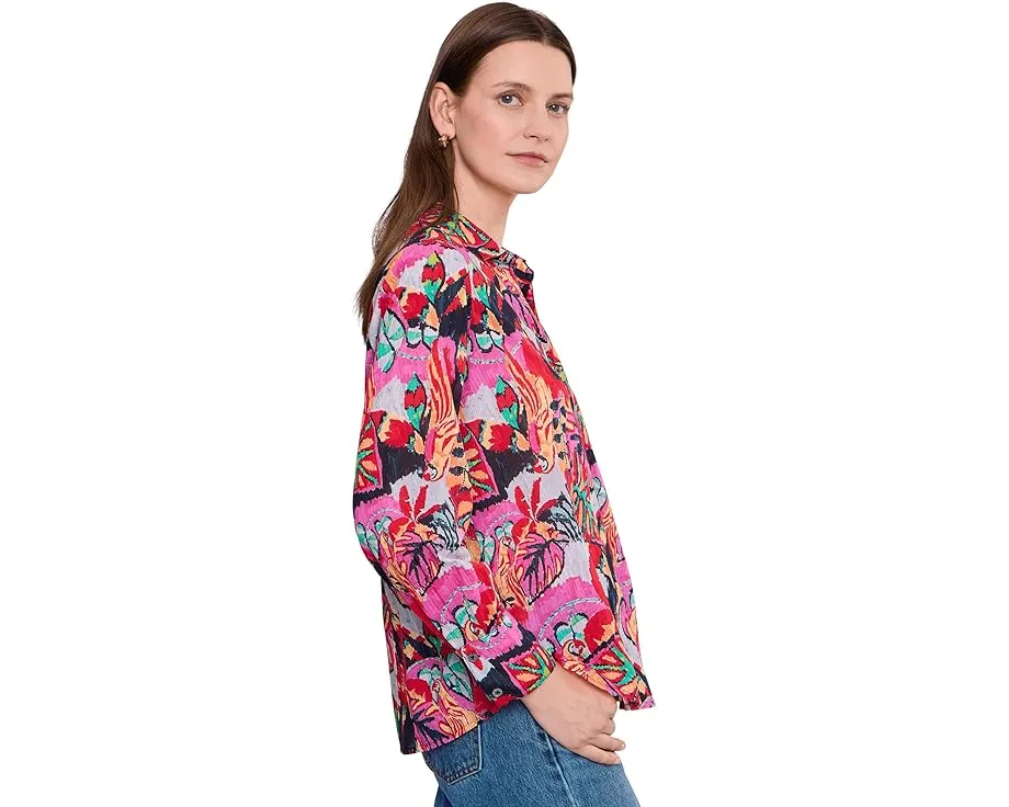 Блуза Kauai Garden Cotton Crinkle от NIC+ZOE с принтом и завязкой