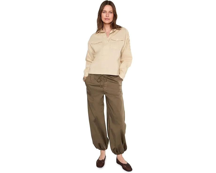 Укороченная рубашка Lauren Ralph Lauren с завязками и шнуровкой из смеси хлопка