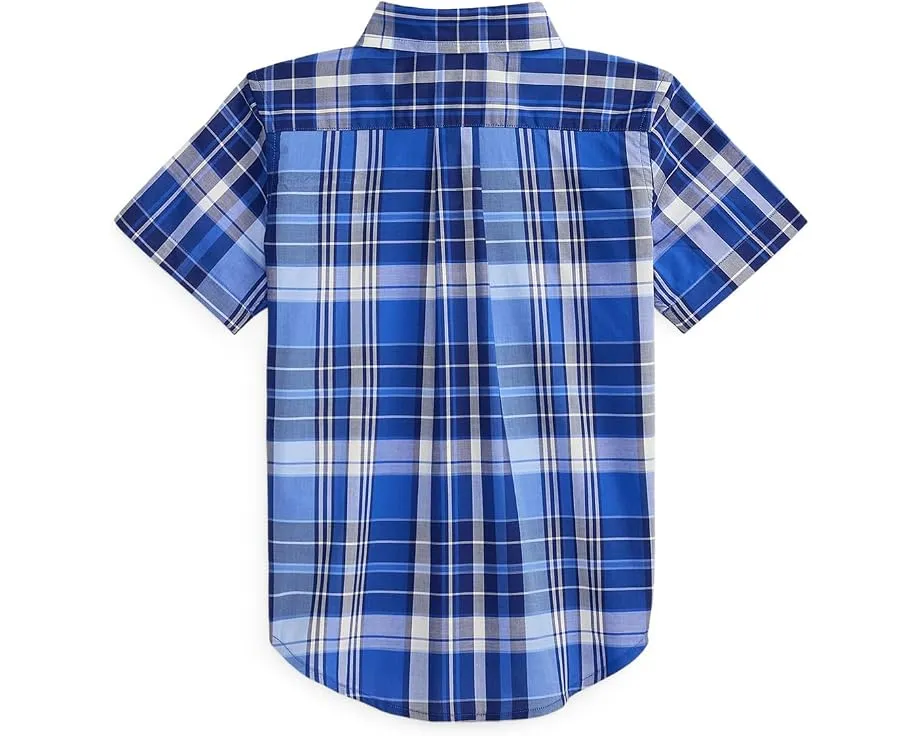 Рубашка Polo Ralph Lauren Kids с коротким рукавом из хлопкового поплина в клетку