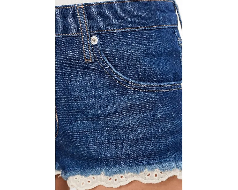 Шорты Cali Lace от Free People из денима с кружевной отделкой