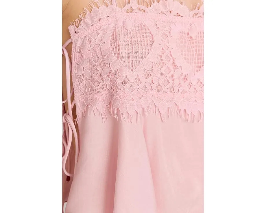 Шелковый ками Free People Sweet Love с завязками и кружевом
