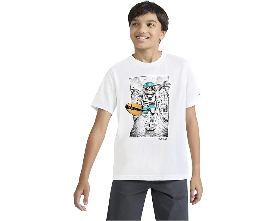 Футболка Hurley Kids Beach Monkey с короткими рукавами и веселым принтом