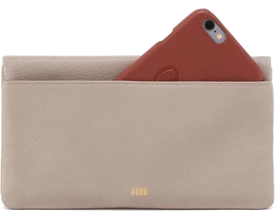 Кожаный кошелек HOBO Lumen с тиснением и застежкой
