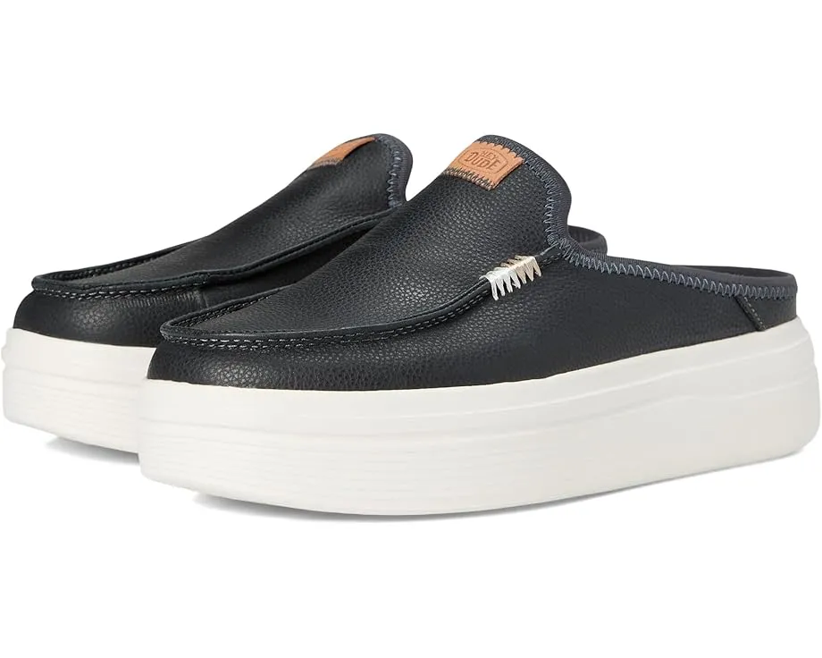 Слипоны Hey Dude Austin Lift Leather с кожаным верхом и платформой