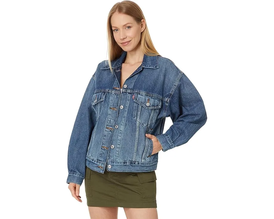 Джинсовая куртка Levi's 90s Trucker с потертостями и накладными карманами