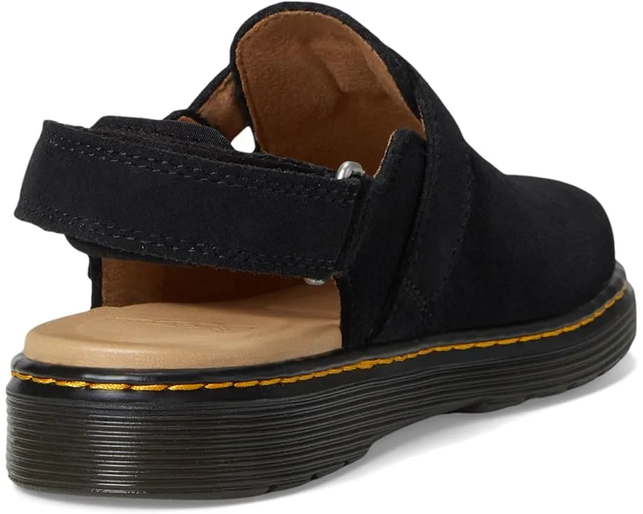 Dr. Martens Jorgie Y мюли для детей из мягкого замши с регулируемым ремнем