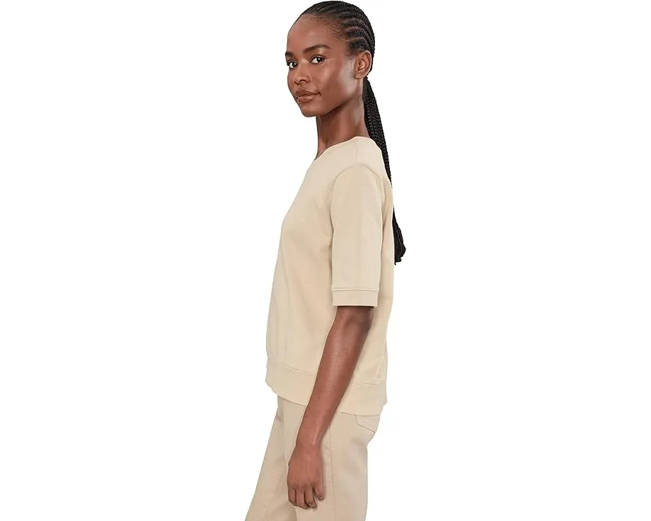 Garment Dyed Terry Crew Neck Short Sleeve Sweatshirt
