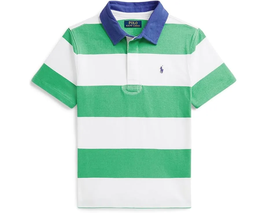 Рубашка-регби Polo Ralph Lauren из хлопкового джерси в полоску с коротким рукавом для детей старшего возраста