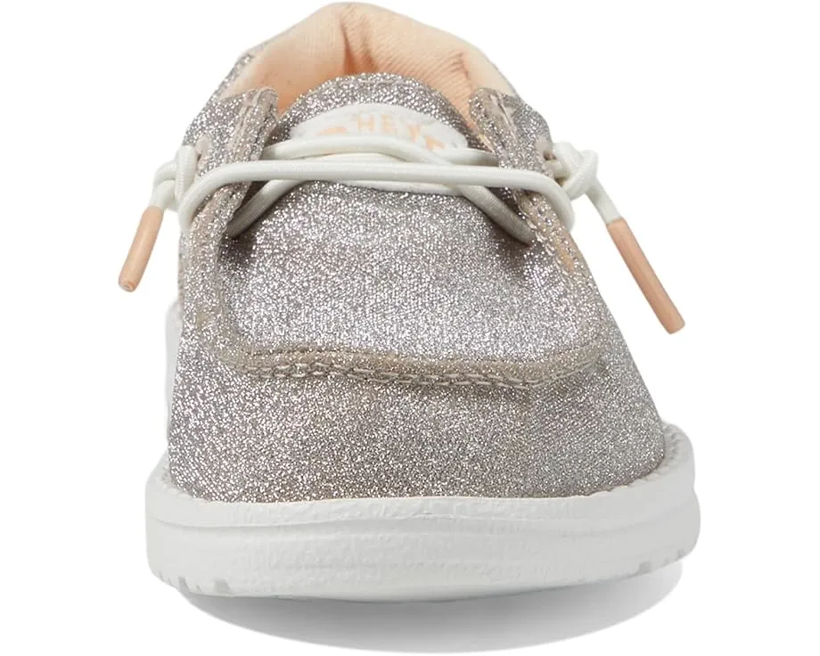 Обувь Hey Dude Kids Wendy Metallic Sparkle для малышей с круглым носком