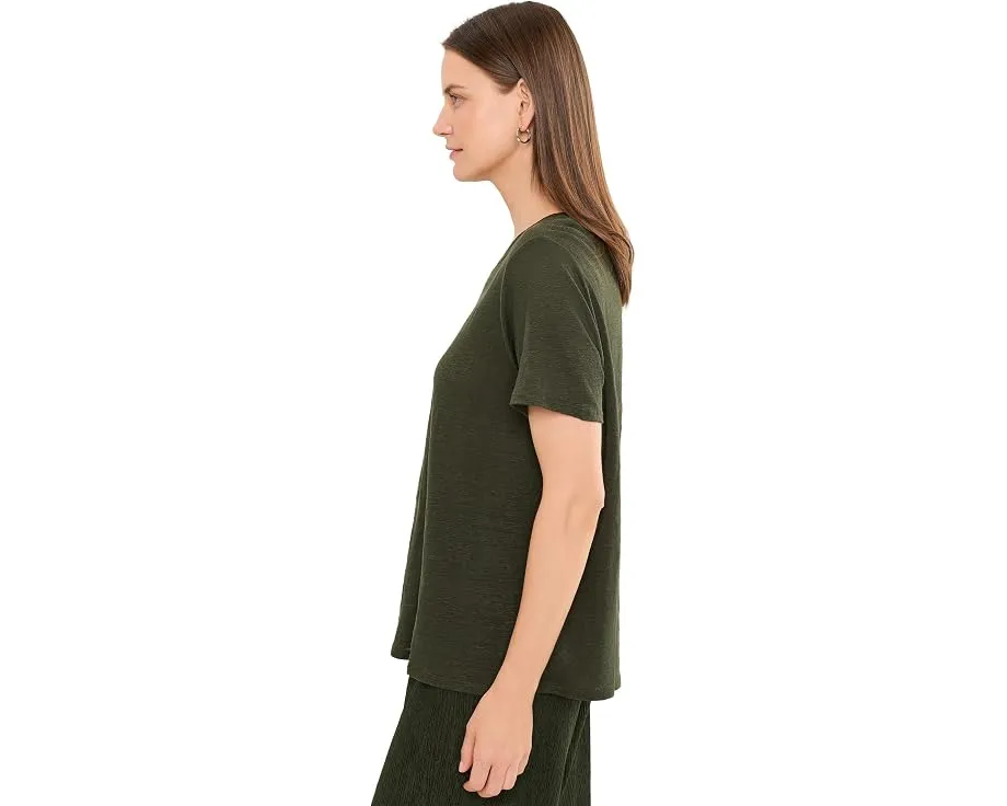 Футболка Eileen Fisher с круглым вырезом из органического льняного джерси
