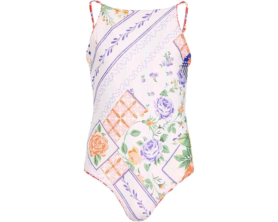 Детский обратный цельный купальник Maaji Kids Vintage Bloom Eagle с квадратным вырезом и регулируемыми бретелями