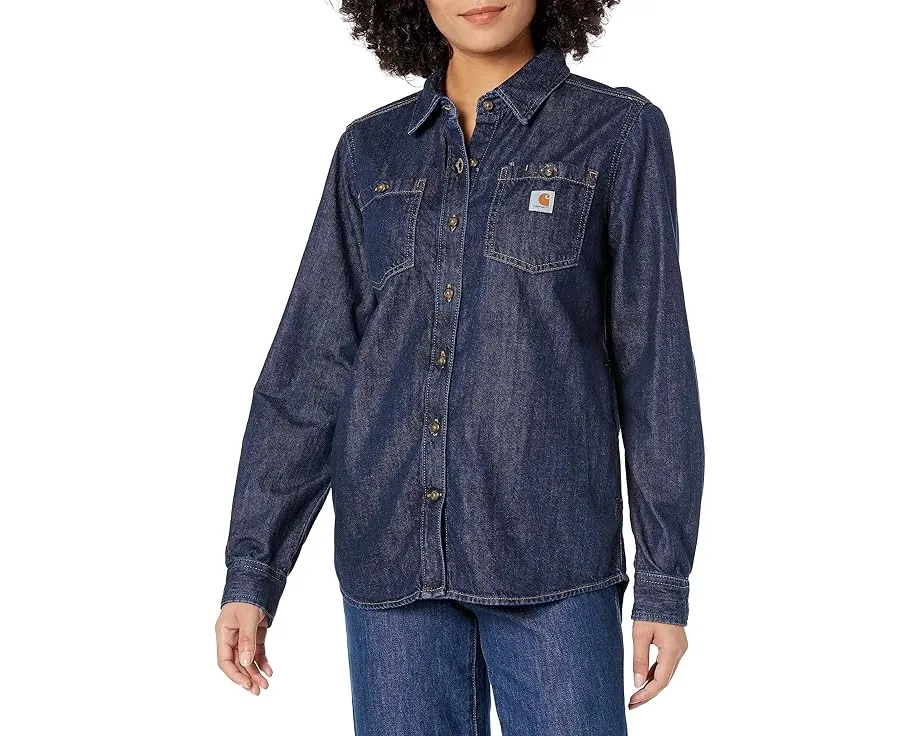 Carhartt Overshirt из денима среднего веса с расслабленным кроем и накладными карманами