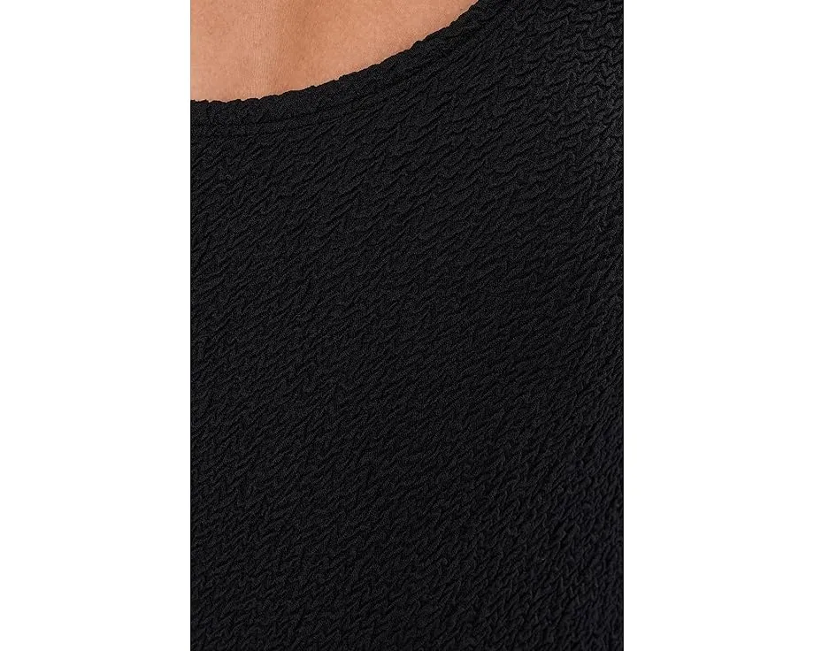 Цельный купальник Nike Shoreline Pucker с круглым вырезом и текстурой пакле