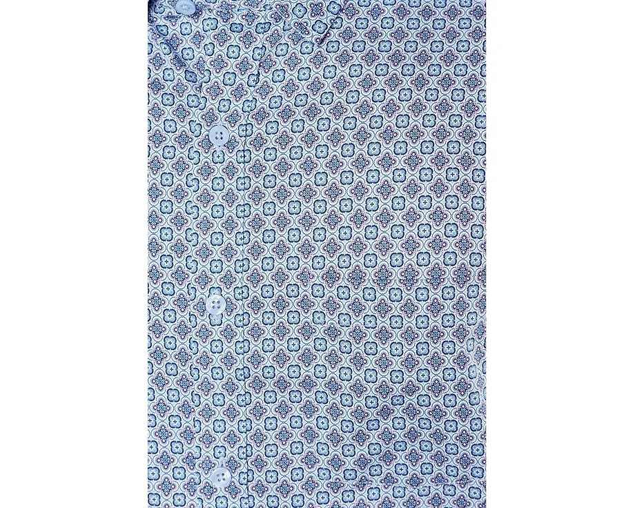 Рубашка Johnston & Murphy Logan Printed Cotton с длинным рукавом и скрытыми пуговицами на воротнике