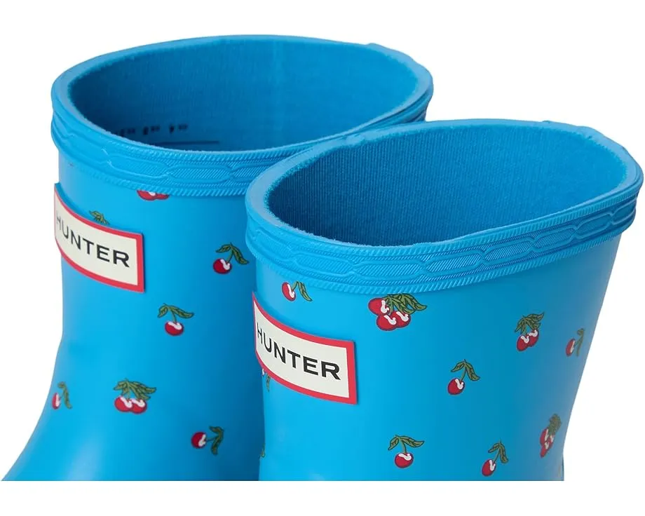 Hunter детские резиновые сапоги First Classic с блестящей полосатой расцветкой