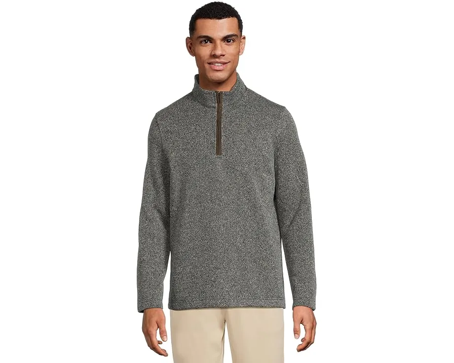 Johnston & Murphy толстовка Marled Quarter-zip с воротником из искусственной замши