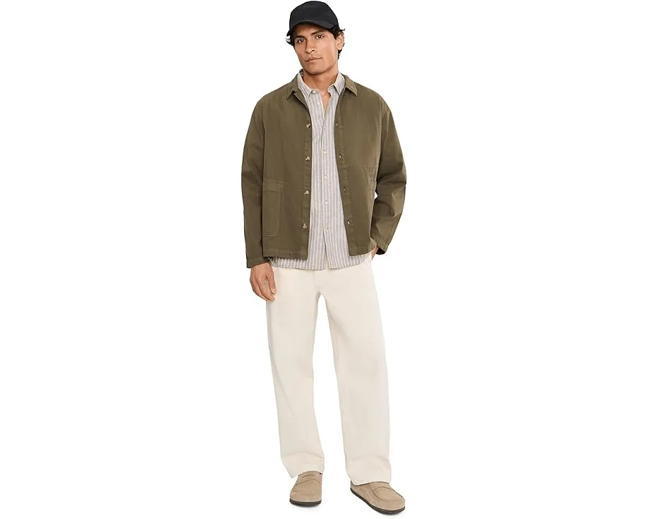 Barbour летняя рубашка Nelson Striped из льна с расслабленным кроем