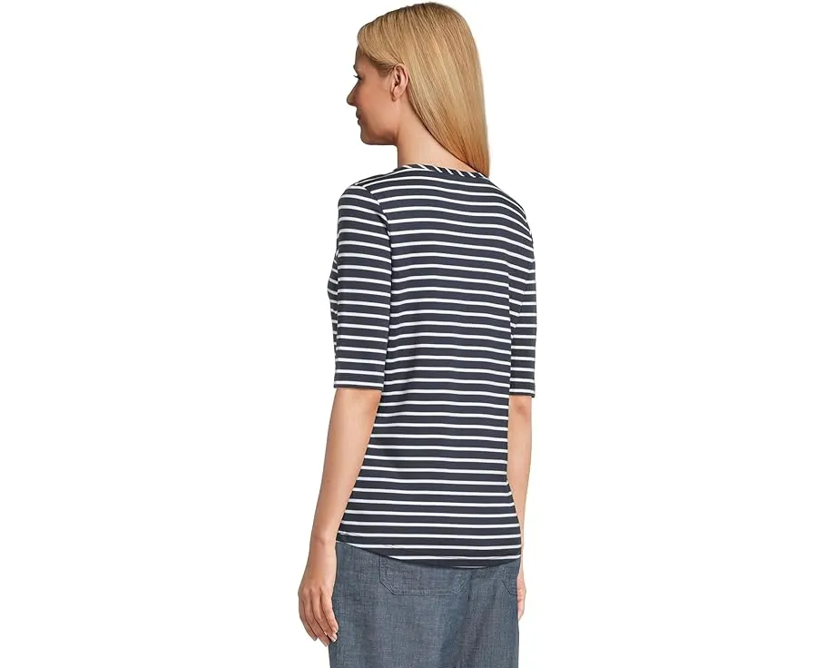 Футболка L.L.Bean Pima Cotton с лодочкой и рукавом три четверти