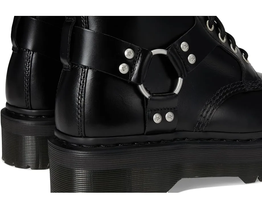 Ботинки Dr. Martens 1460 Quad Harness с 8 люверсами из глянцевой кожи и контрастной фурнитурой