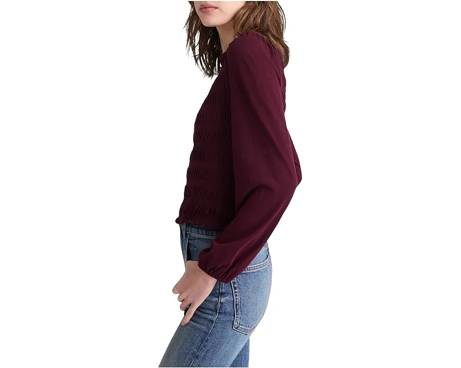 Блуза с драпировкой и лодочкой от Madewell