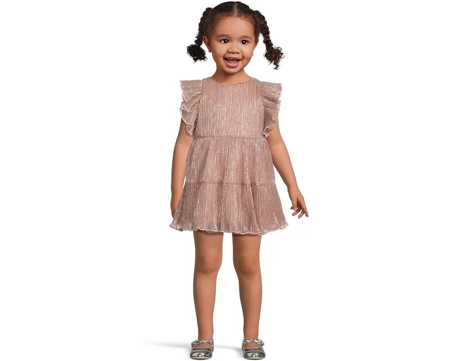 Платье для девочки Janie and Jack с плиссированной юбкой из люрекса и рукавами с рюшами